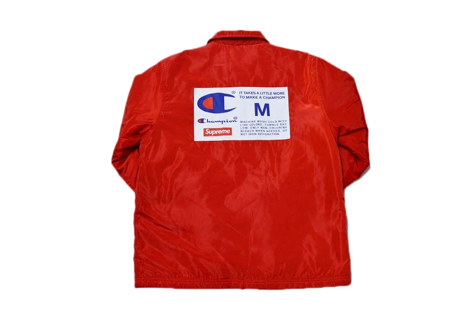 Veste d'entraîneur Supreme x Champion Label rouge taille M