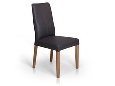 Polsterstuhl ADRIAN Esstischstuhl Esszimmerstuhl Stuhl Echtleder Massiv Grau