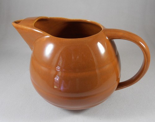 Brocca vintage Bauer Pottery arancione bruciato con ghiaccio labbra latte succo acqua - Foto 2 di 6