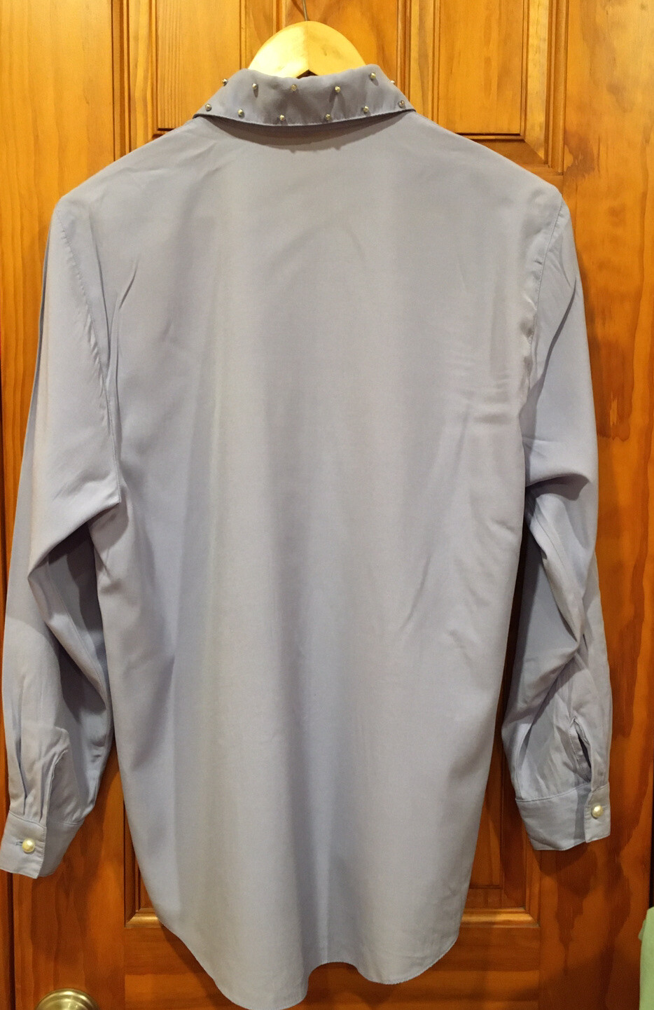 Women’s light blue button-down sequined shirt siz… - image 3