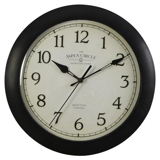 Cade Silent Wall Clock, Bronze 11 Inch Round Modern Decor for Living Room,