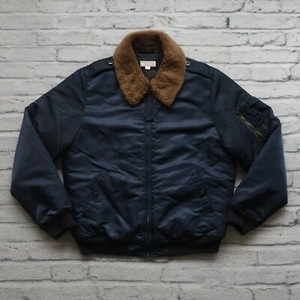 J Crew Wallace Barnes Flight Bomber Jacket Size M Navy B 15 Deck