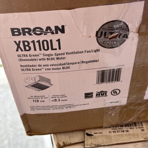 Broan XB110LWhite 110 CFM 0.3 Sone Ceiling Mounted Energy Star Rated and HVI Ce - Picture 1 of 11