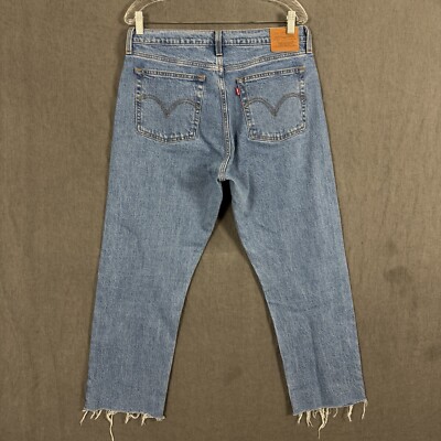 Levis Women's Size 31x26 Blue Distressed Denim Wedgie Straight Leg