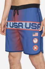 HURLEY Olympic Phantom Hyperweave Team USA Board Shorts Swim Men s SZ 36 New