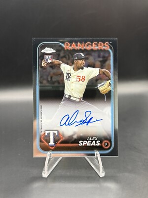 Alex Speas 2024 Topps Chrome Rookie Autograph Auto Texas Rangers