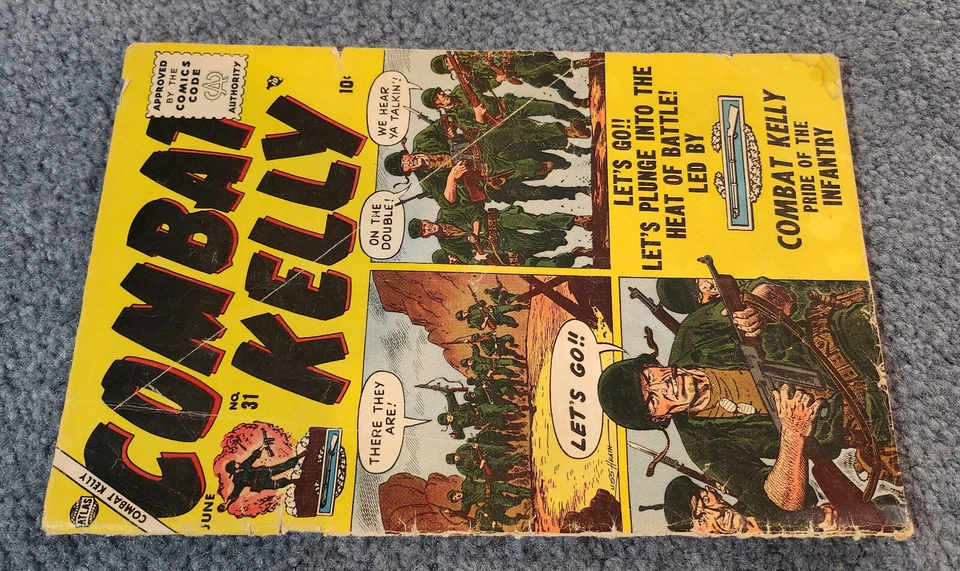 Combat Kelly #31 Atlas Comics 1955 War Battle Marines Army Davy Berg - G - Image 2 of 3