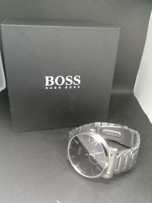 Montre Hugo Boss Homme Essence Acier Cadran Noir 1513501 Herrenuhr Quarzuhr
