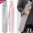 2L Long Hot Water Bottle With Fluffy Cover 2 Litre Extra 72cm Long -High Quality