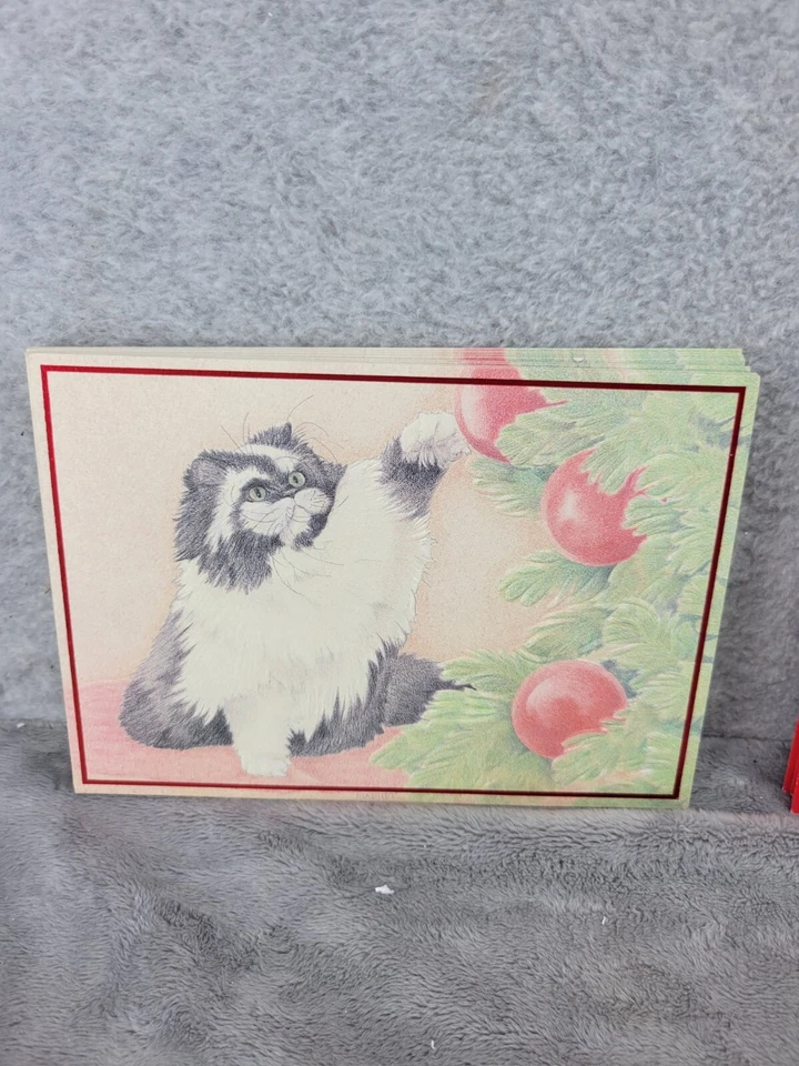 Набор из 9 рождественских открыток с конвертами с персидским котом Gibson - Изображение 4 из 4