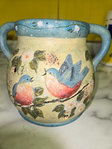 Lang Schmelztiegel Bohnentopf ""Bluebirds"" zeigt Kunst von Susan Winget - gebraucht