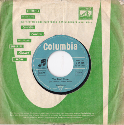 Helen Shapiro -You Don't Know / Marvellous Lie- 7'' 45 Columbia (C 21 939)