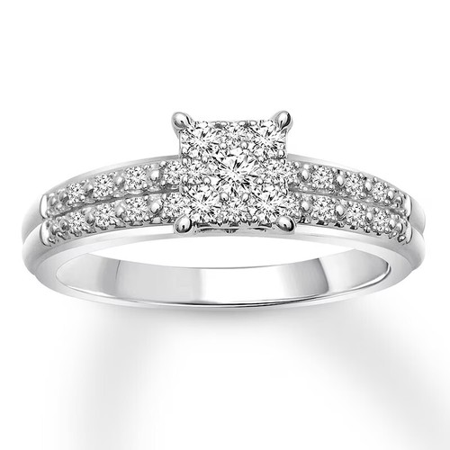 Kay jewelers Diamond Engagement Ring 1/4 ct tw Round-cut 10K White Gold