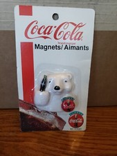 Vintage 1995 Always Coca Cola Polar Bear Magnet Holding Coke Bottle