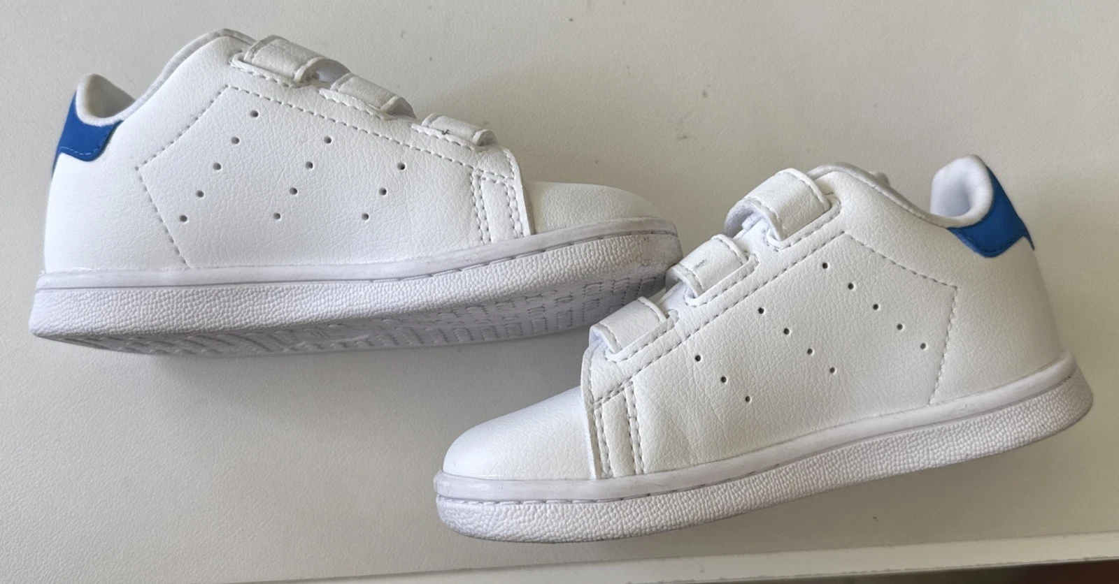 Sneakers bambino Adidas Originals Stan Smith blu bianco taglia 8 5K HOOK & LOOP