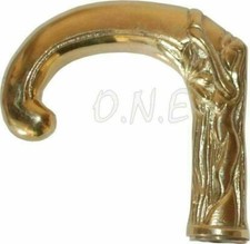 Vintage Heavy Victorian Brass Head Handle Only For Wooden Walking Stick Cane