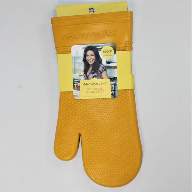 Rachael Ray Silicone Kitchen Oven Mitt with Quilted Cotton Liner
