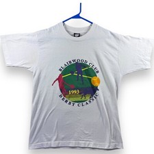 Vintage 1993 Kentucky Derby Churchill Downs T-Shirt Mens L Large 50/50 White Tee
