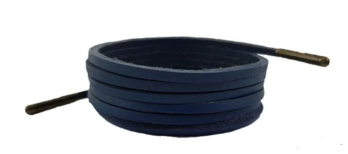 Navy leather laces deluxe 3 mm Square