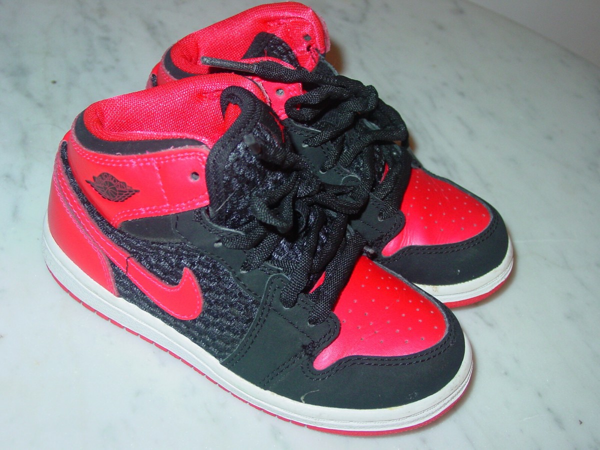 2011 Nike Air Jordan Retro Phat Black/Siren Red Toddler Shoes! Size 9C