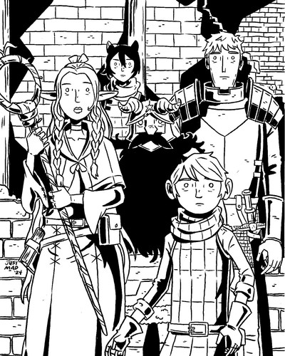Dungeon Meshi - Original Ink Drawing by Justin Madson - 8 x 10 Wall Art - OOAK