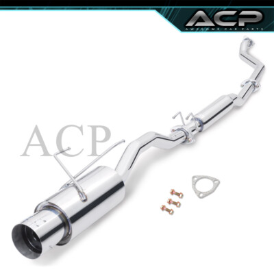 For 01-05 Civic EX EM2 2/4DR 4.5'' Muffler Tip 65mm Piping Catback Exhaust System
