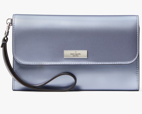 Kate Spade Kenzie Medium Flap Wristlet Wallet Candied Flower Blue KJ015 NWT $199 - Picture 2 of 8