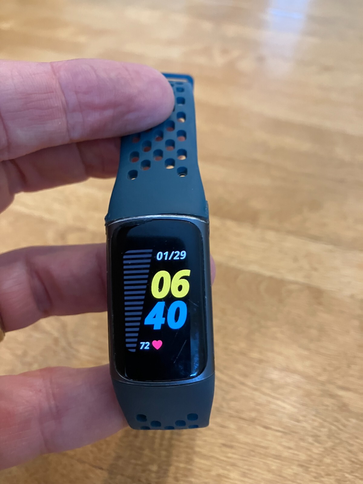 Fitbit Charge 5 Fitness & Health Tracker in Steel Blue with Platinum Stainless Steel Band, Heart Rate, Sleep & Stress Monitoring.-image