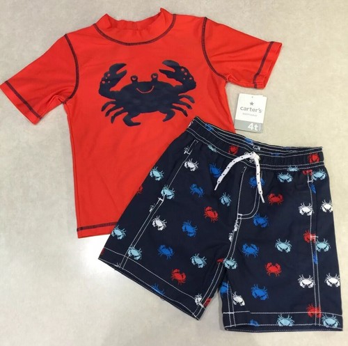 Carter's "Little Crabs" Kleinkind Jungen Rashguard Top/Trunks ~ Größe 4T