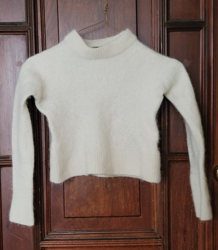 QUINCE White Alpaca Blend Sweater- Youth Small