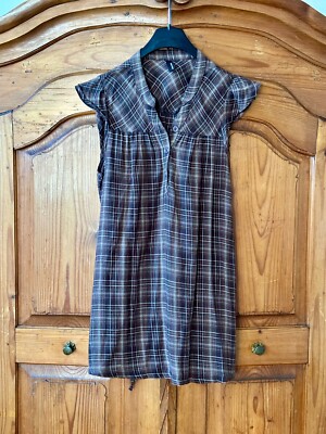 Tunic blouse Vero Moda brown size L beige, orange check