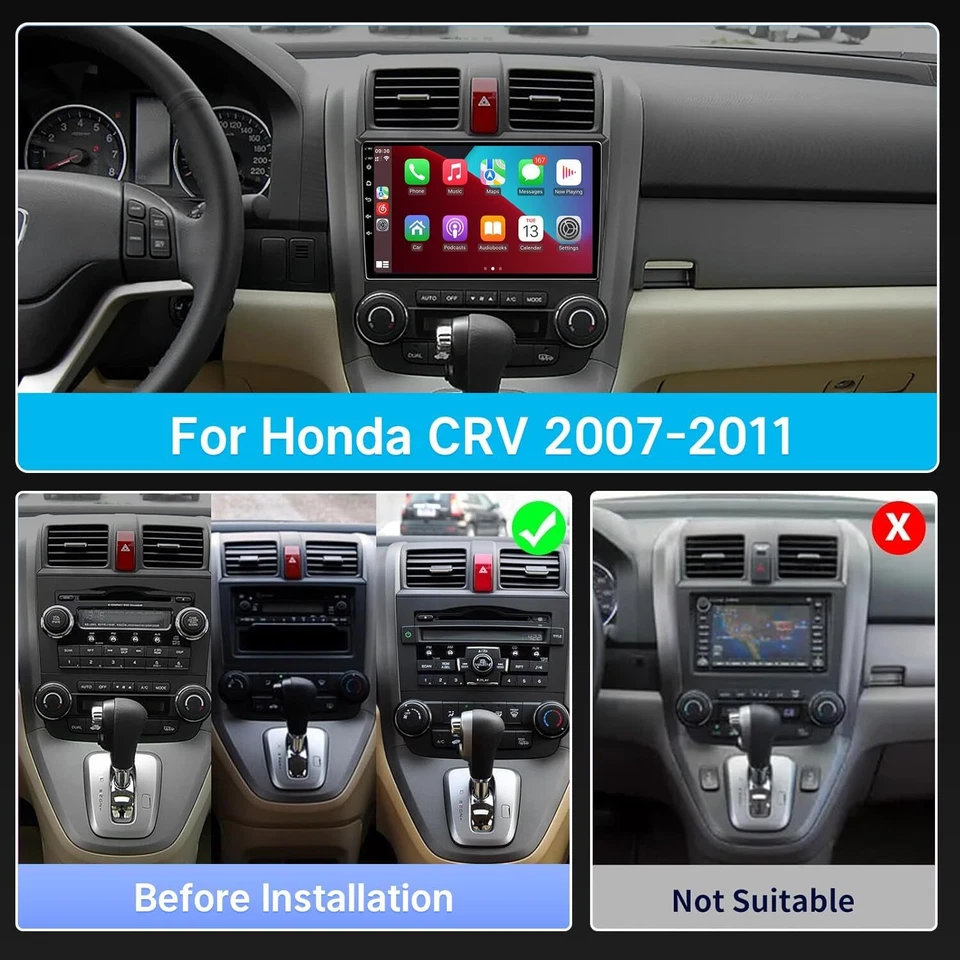 Android 14 Für Honda CR-V 3 RE CRV 2007-2011 Carplay Autoradio Mit NAVI GPS RDS - Bild 4 von 4