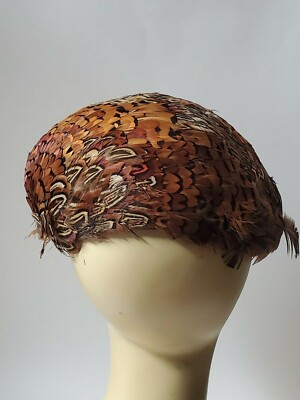 VINTAGE PHEASANT PEACOCK FEATHER HAT STUNNING COLLECTIBLE  display picture 3