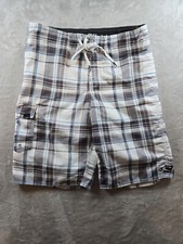 O  Neill Board Shorts Mens Plaid Swim Trunks Size 30 Beach Surf