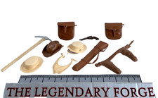 Johny West Marx toys Vintage accessories Lot weapons Revolver saddle bags Hats