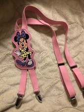 Vtg Little girls pink Minnie Mouse 1980  s suspenders