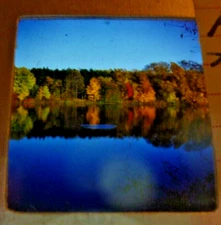 1953 Stereo realist slide Fall Colors in The Water White Plains NY
