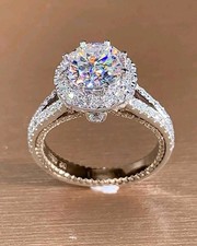 Moissanite engagement Ring 2 carats round brilliant cut