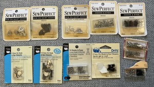 Hook And Eye Closures And Skirt Hooks Lot, Assorted Sizes, Colors