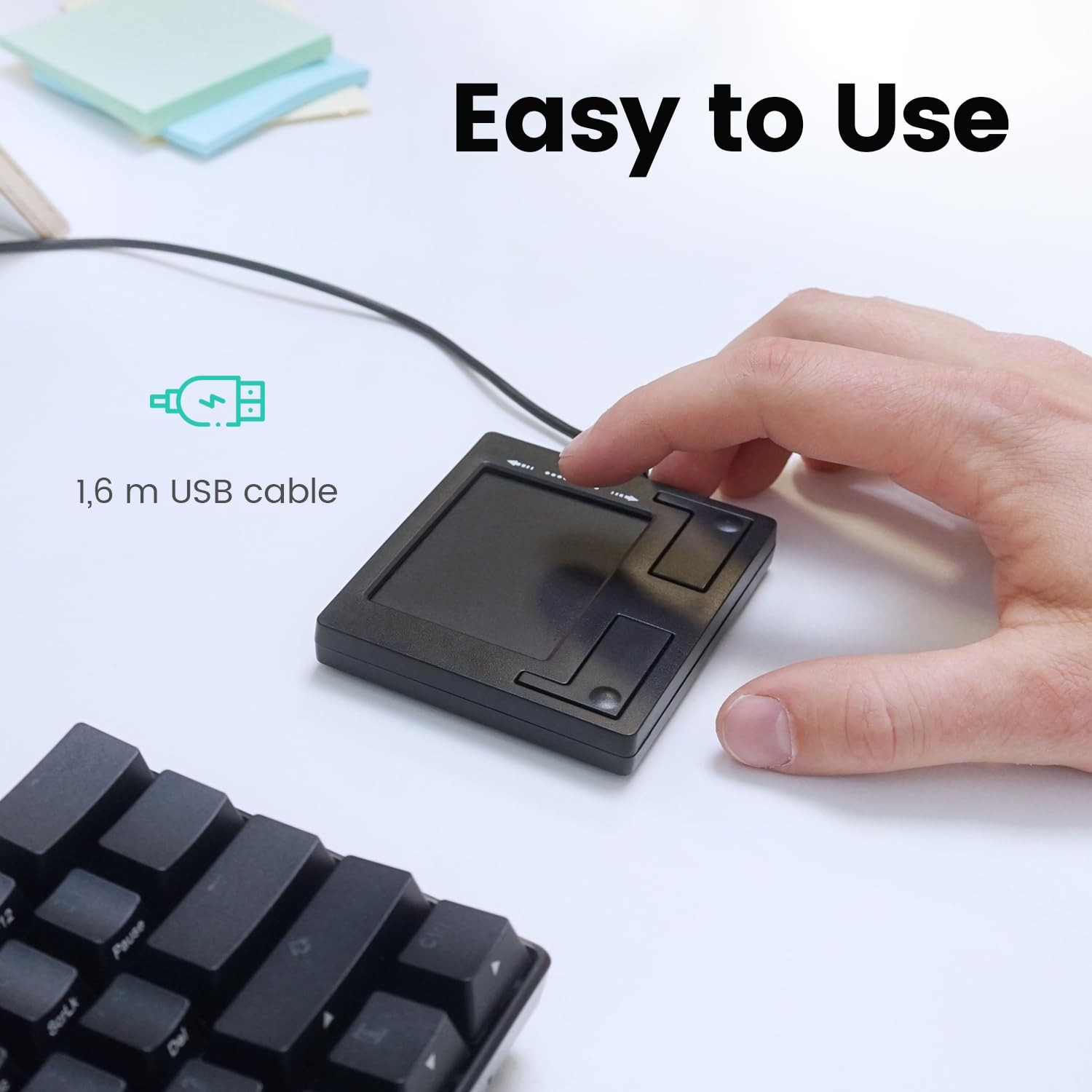 Wired USB Touchpad for Laptop/Desktop, Portable Trackpad, Black, Small Size
