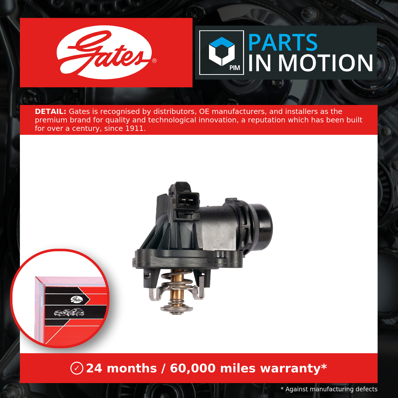 Coolant Thermostat fits BMW 520 E60 2.0 07 to 10 N46B20B Gates 11537510959 New - Image 8