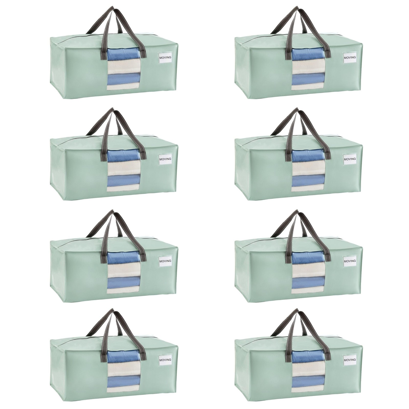 8-Pack Heavy-Duty Moving Bags for College & Storage Totes