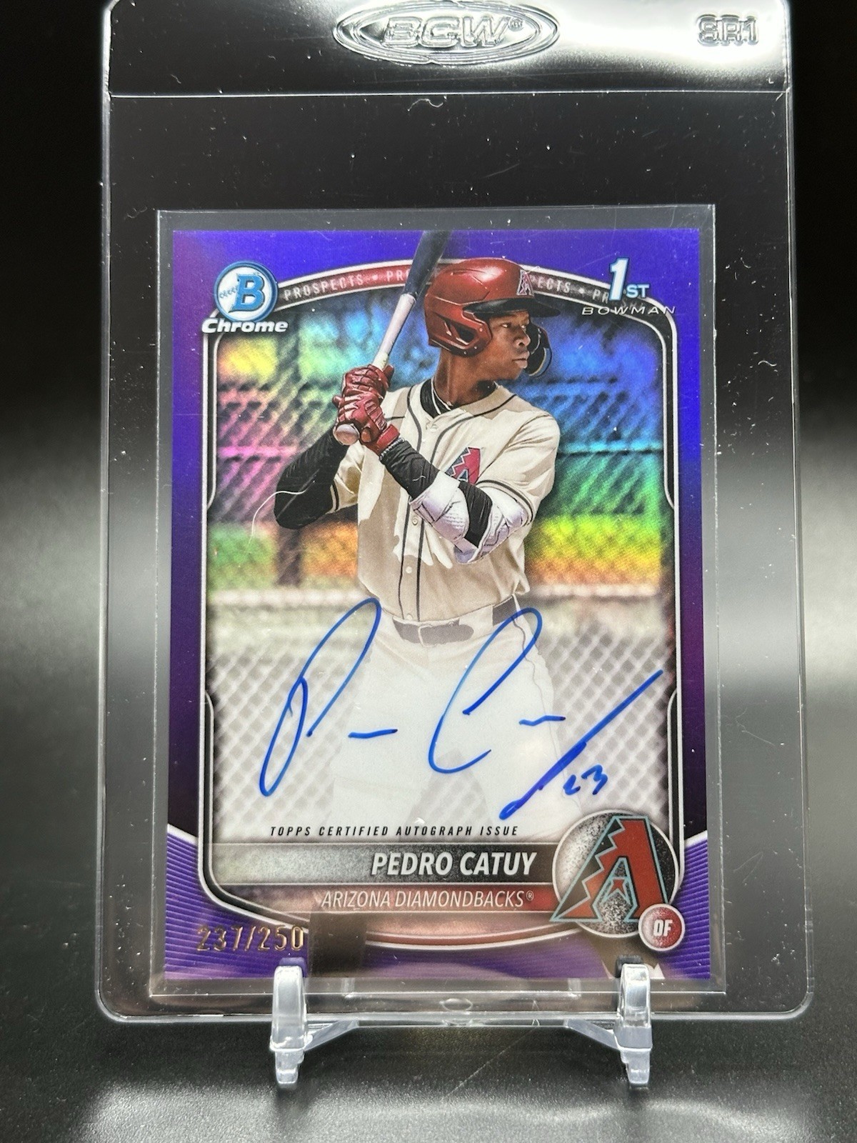 2025 Bowman Chrome Pedro Catuy Auto Purple Refractor 1st Prospect #/250