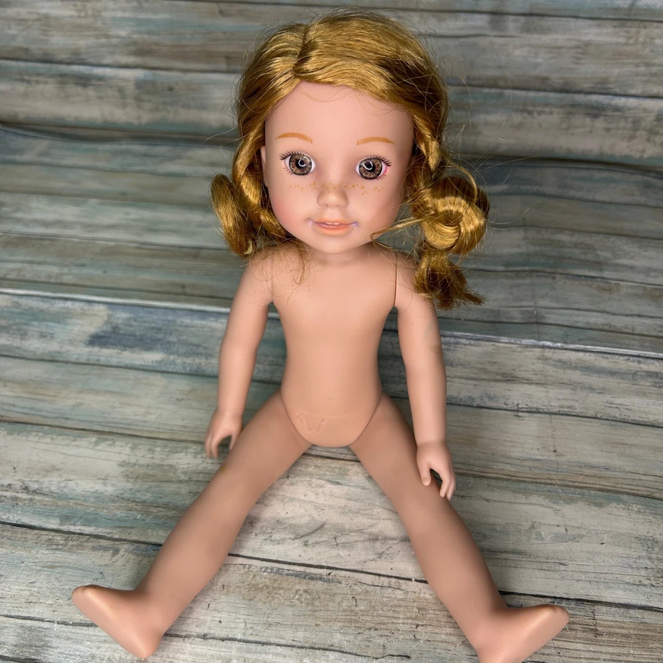 Muñeca Willa Wellie Wishers American Girl pelo rojo avellana ojos piezas de reparación rizadas Foto 4 de 4