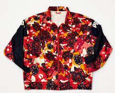 PUMA Women Flourish XTG Floral Camo Track Jacket Red Mesh Sleeve Active M 579242