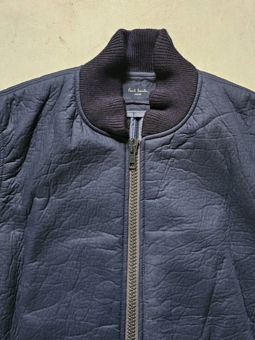 PAUL SMITH Bomber Jacket Mens S Rubberized Merino Collar - Small Defect Rrp £475 image 7