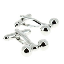 Clj Charles Le Jeune. Boutons de manchette. Triple, Acier. Gris argent  - Discre