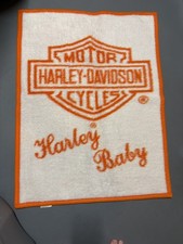 Harley-Davidson Baby Blanket Reversible White Orange Logo