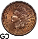 1909 Indian Head Cent Penny, Red Brown, Gem BU++ RB