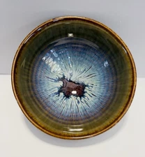 Bill Campbell Studio Art Pottery 6” Bowl Crystalline Glaze “Northern Lights”